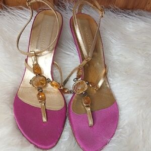 Elegant Pink and Gold Women's Sandals